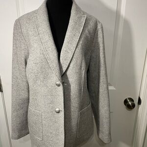 Talbots Light Gray Blazer Size 14 2 Button